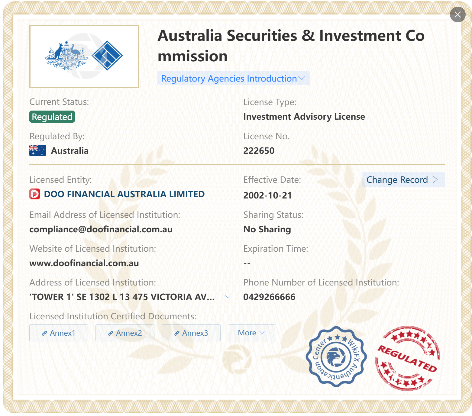 doo prime Australia license